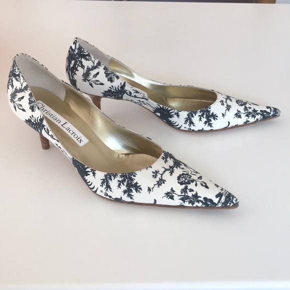Christian Lacroix kitten heels 37.5 toile de jouy - Picture 8 of 8
